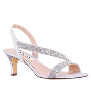 NEW Nina Silver Strappy Heels 10 In Box